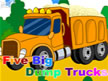 Five big dump trucks